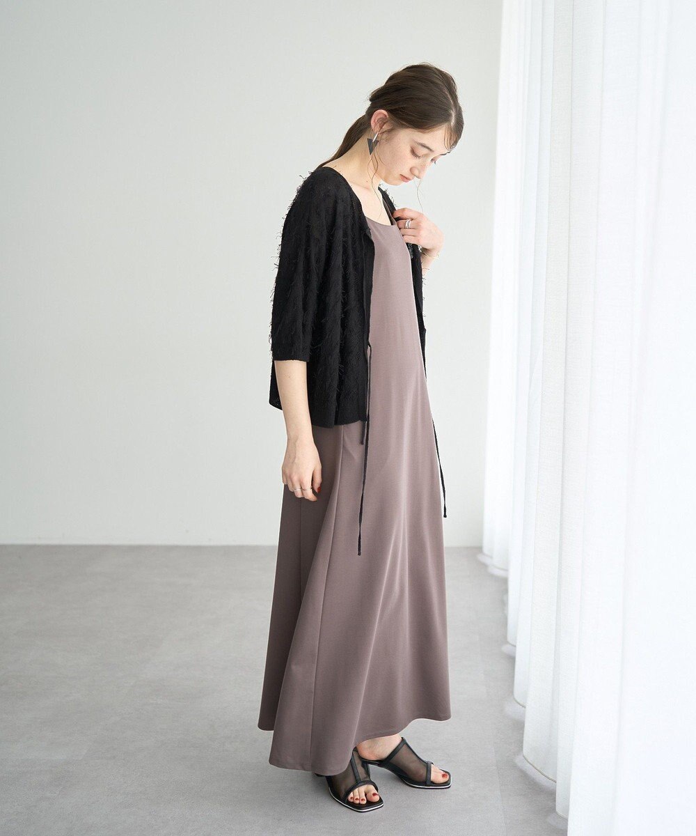 YECCA VECCA 2wayリボンフリンジニットカーディガン 