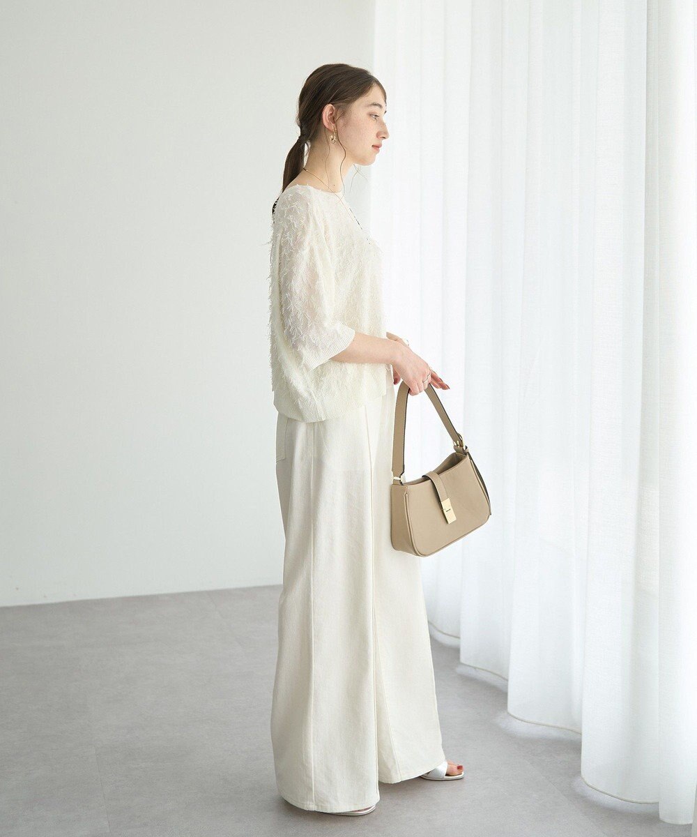 YECCA VECCA 2wayリボンフリンジニットカーディガン 