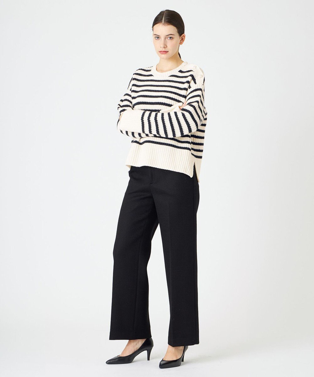 BEIGE， PONT NEUF/ ボーダーニットトップス 