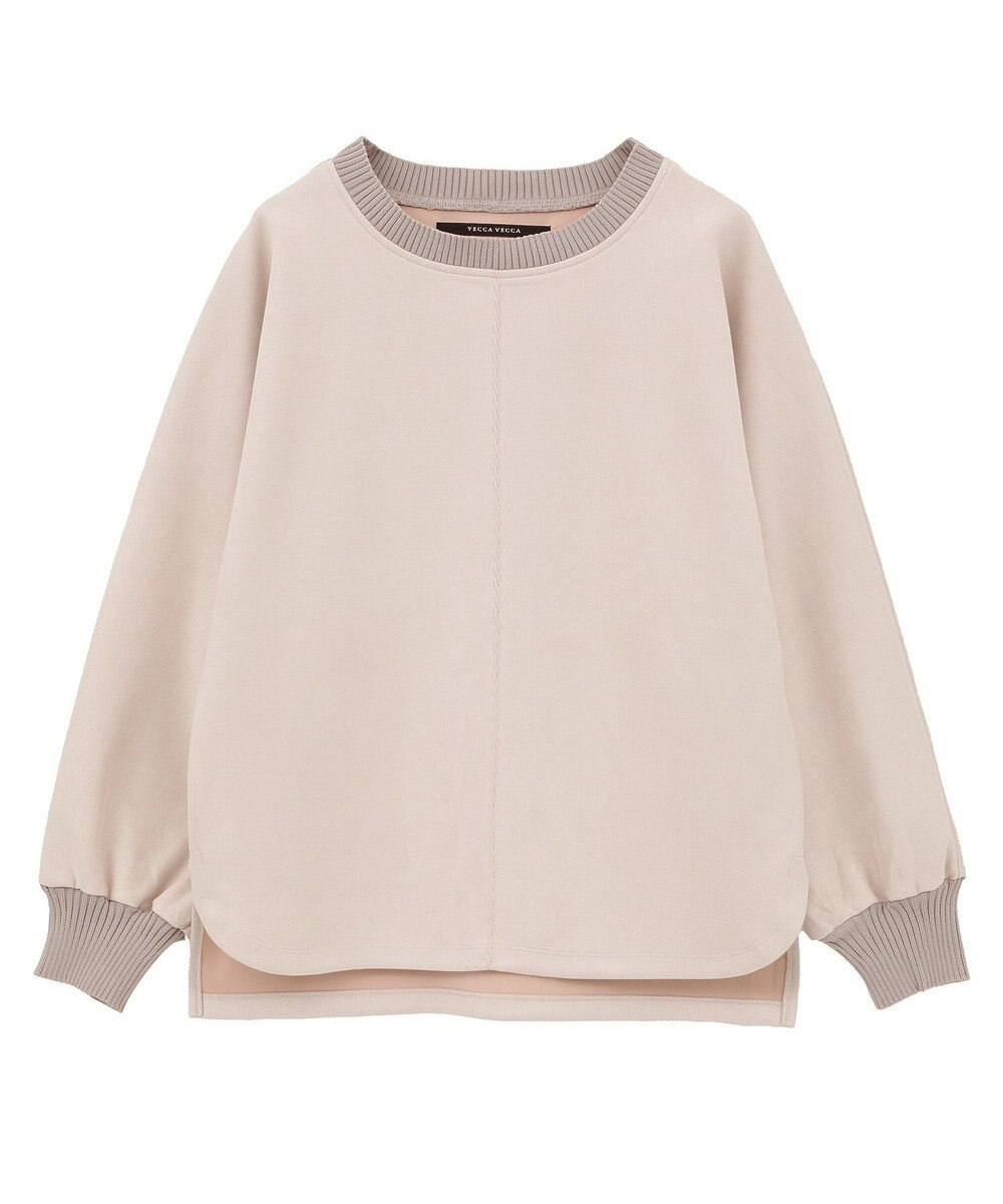 YECCA VECCA フェイクスエードデザインステッチプルオーバー 
