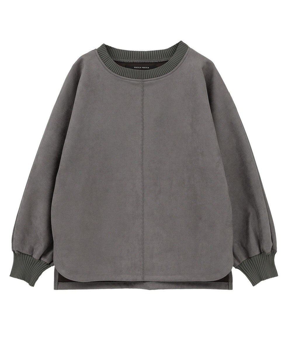 YECCA VECCA フェイクスエードデザインステッチプルオーバー 