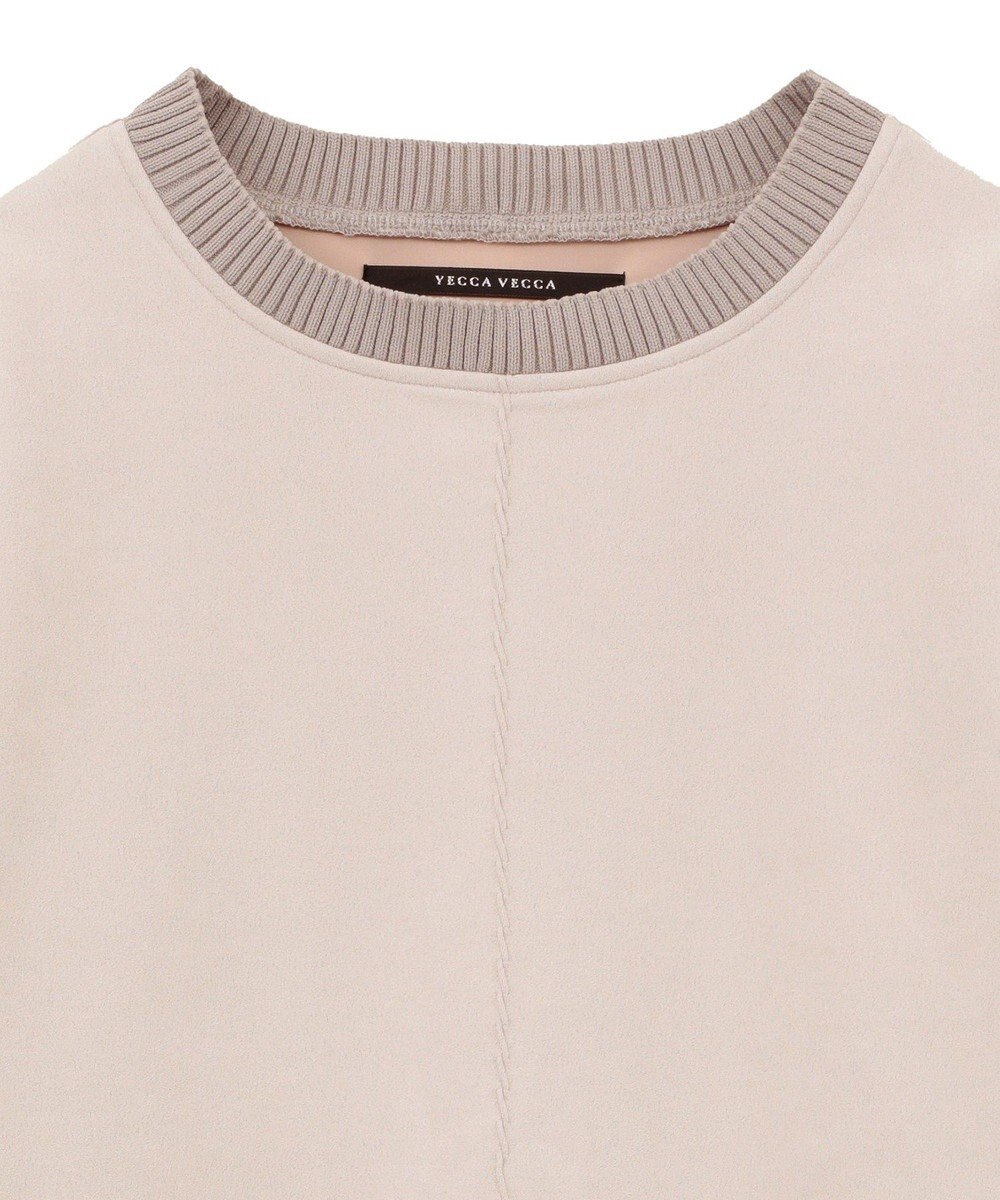 YECCA VECCA フェイクスエードデザインステッチプルオーバー 