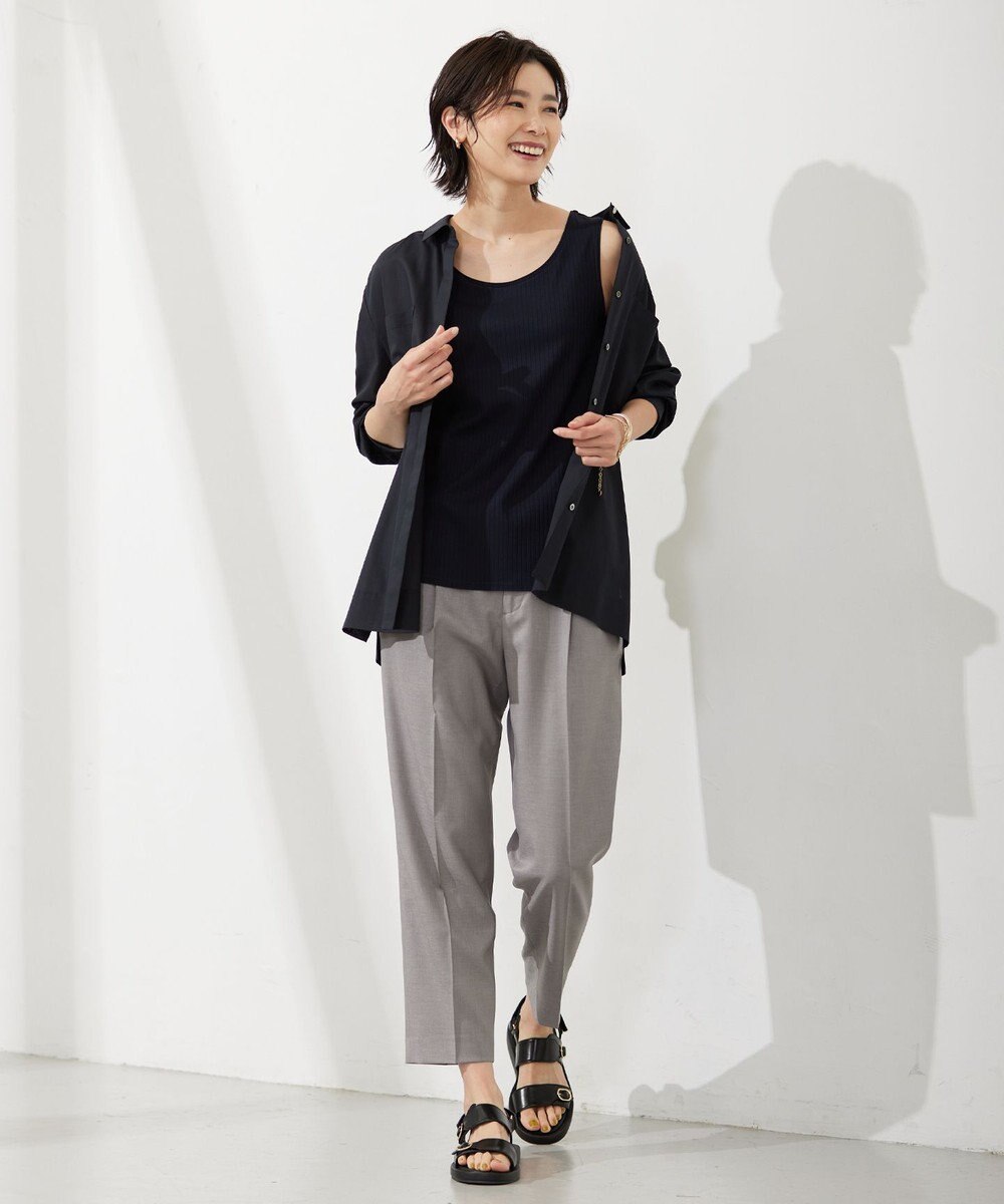 J.PRESS LADIES コットンリブ ノースリーブ カットソー 