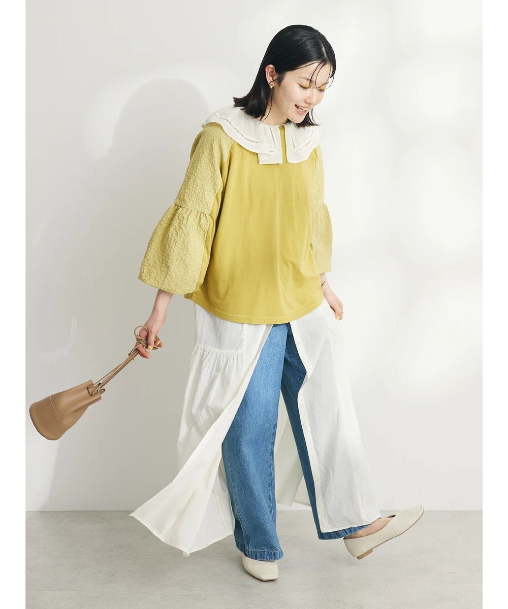 CRAFT STANDARD BOUTIQUE インド綿フリル衿ワンピース 