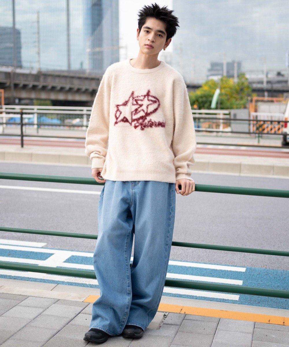 WEGO 【ユニセックス着用ITEM/MLサイズ展開】シャギーグラフィックプルオーバー 