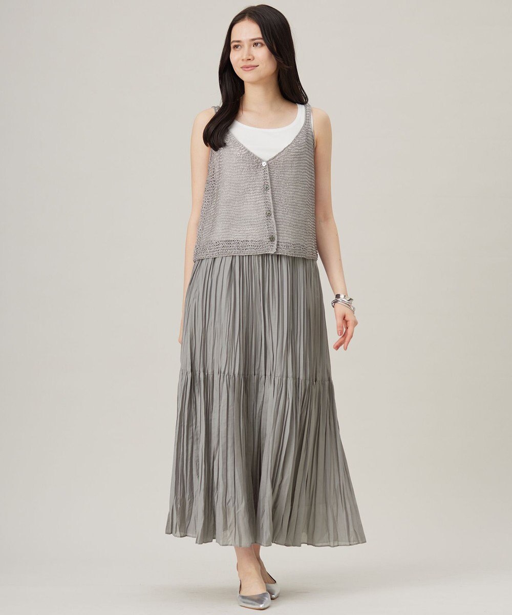 自由区 【接触冷感・洗える】ハンドワッシャープリーツ スカート 