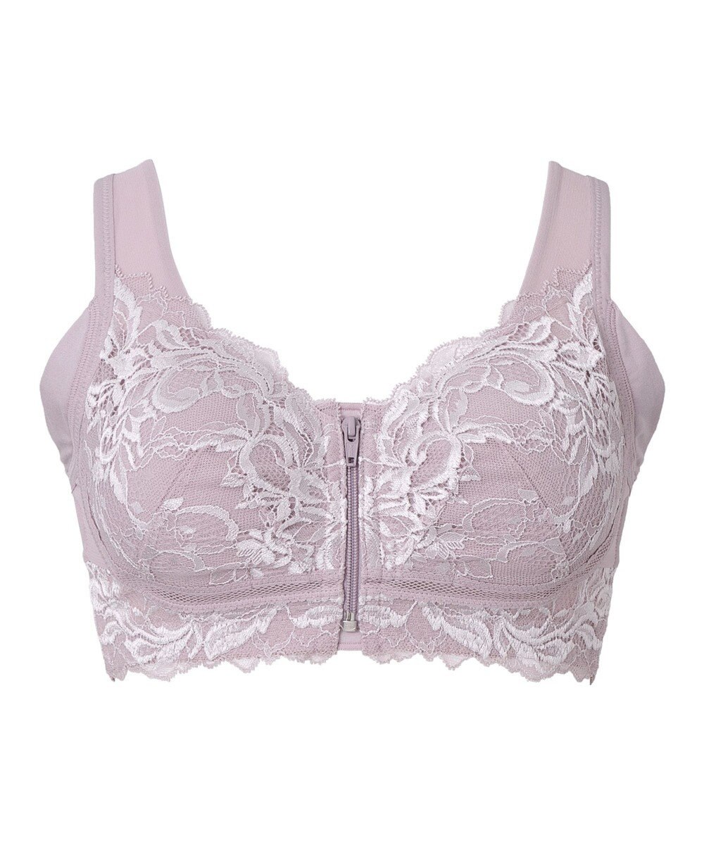 BRADELIS New York 【BRADELIS NewYork peace / ノンワイヤー・フロント留め・スッキリ着痩せ】細く見えるフロントファスナーブラ23 S～5L 