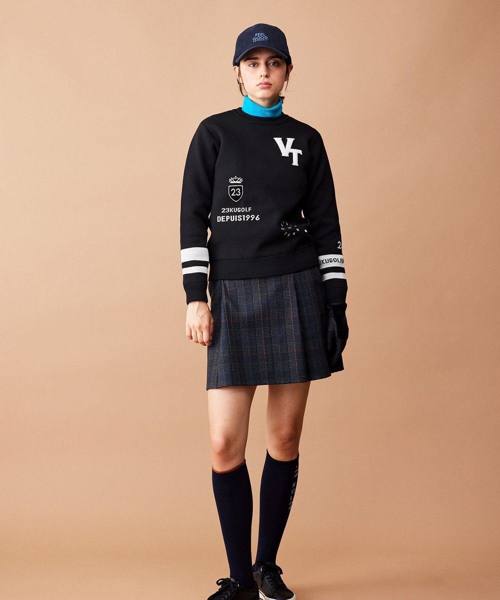 23区GOLF 【WOMEN】【ウォッシャブル】グラフィックダブルジャガードニット 