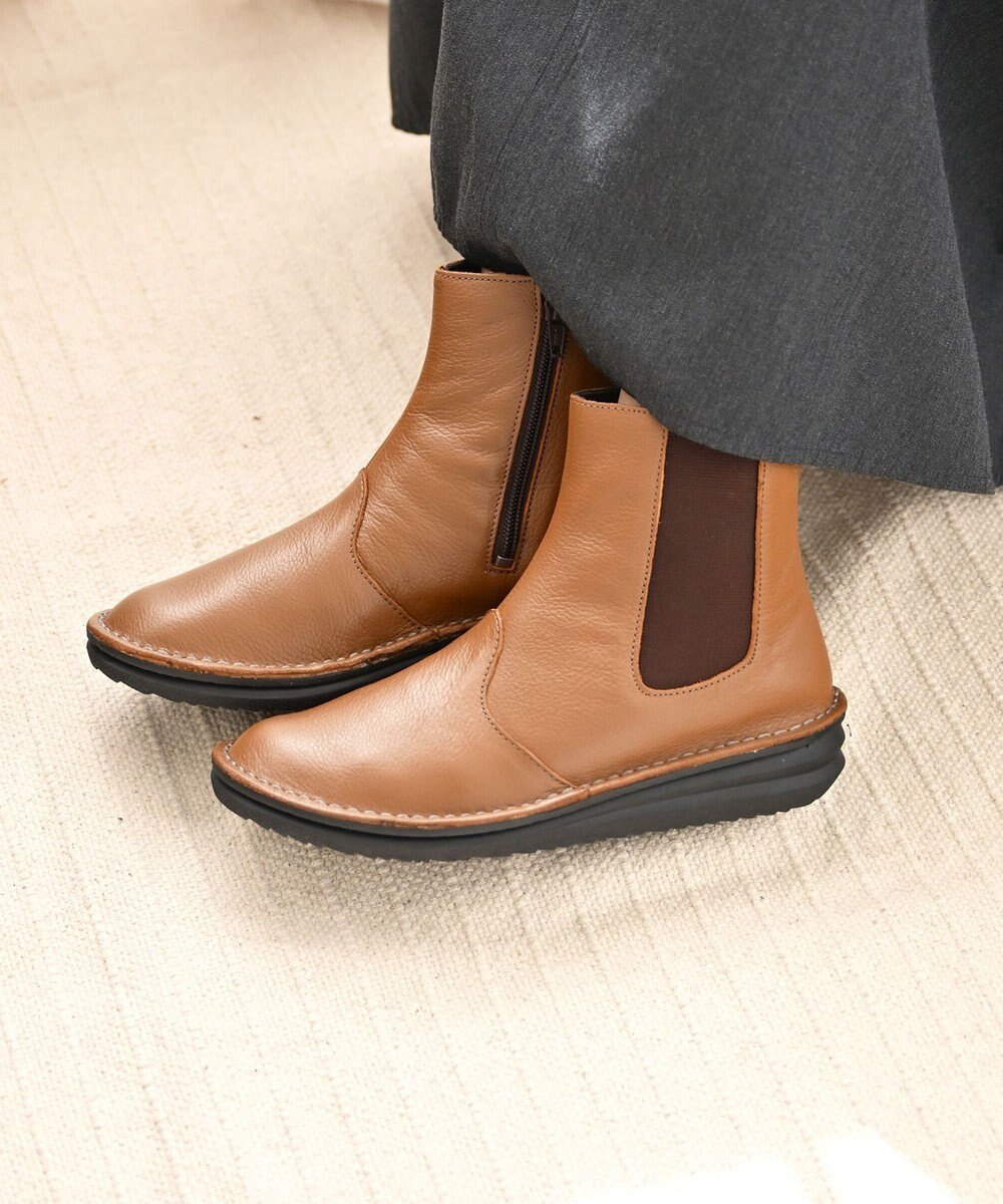 Pointer 本革軽量サイドゴアステッチショートブーツ 