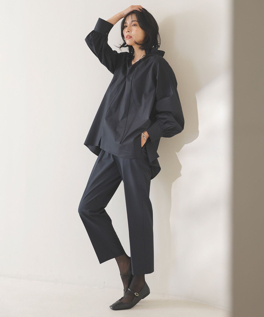 UNFILO ギャザーオーバーブラウス 