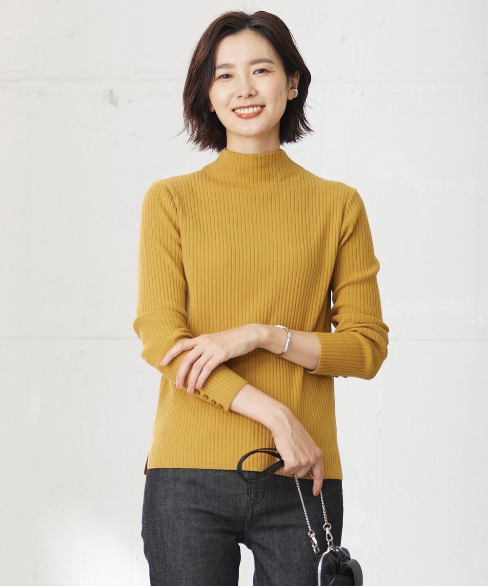 J.PRESS LADIES 針抜きフライス ボトルネック リブ カットソー 