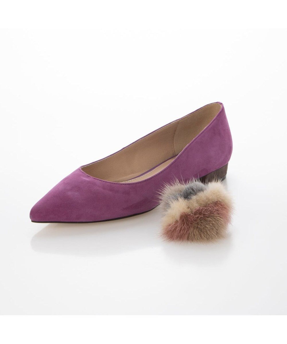 MODE ET JACOMO <MODE ET JACOMO>ファー付ポインテッドトゥフラットパンプス 