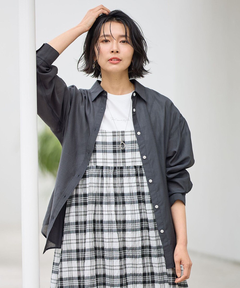 ANY L シアーシャツブラウス 