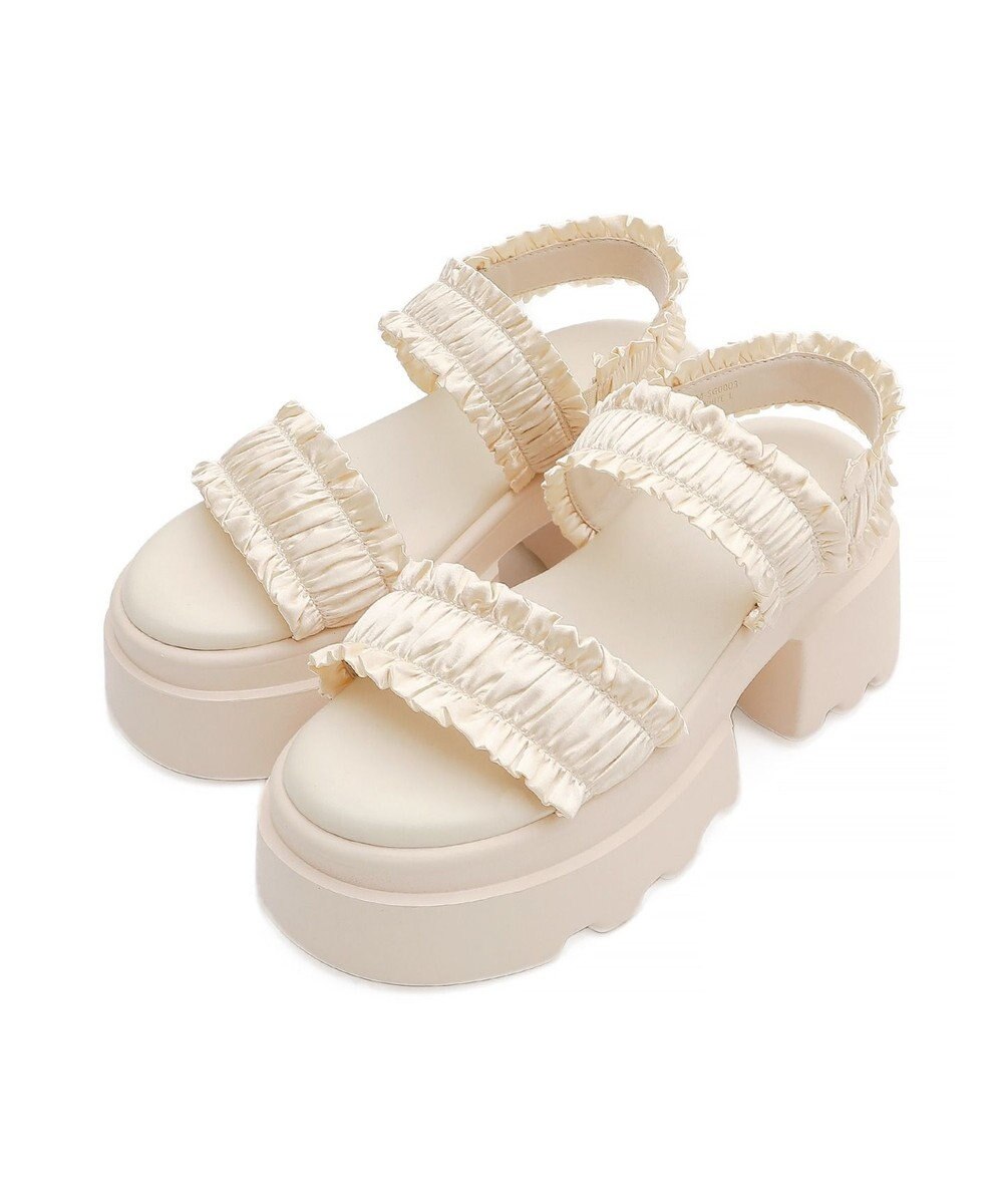 WEGO 厚底フリルギャザーサンダル 