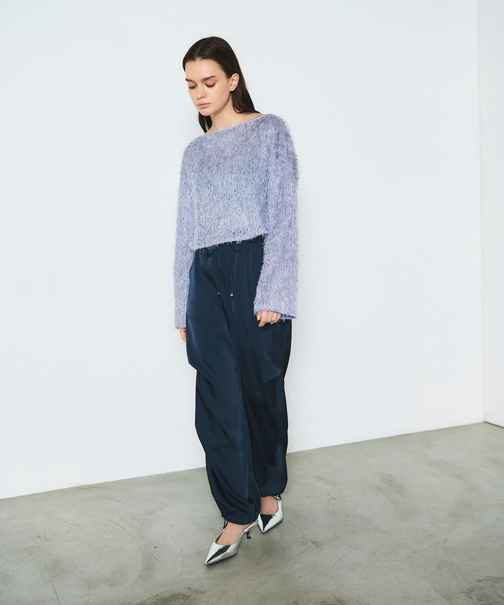 GRACE CONTINENTAL ラメフリンジカットトップ 