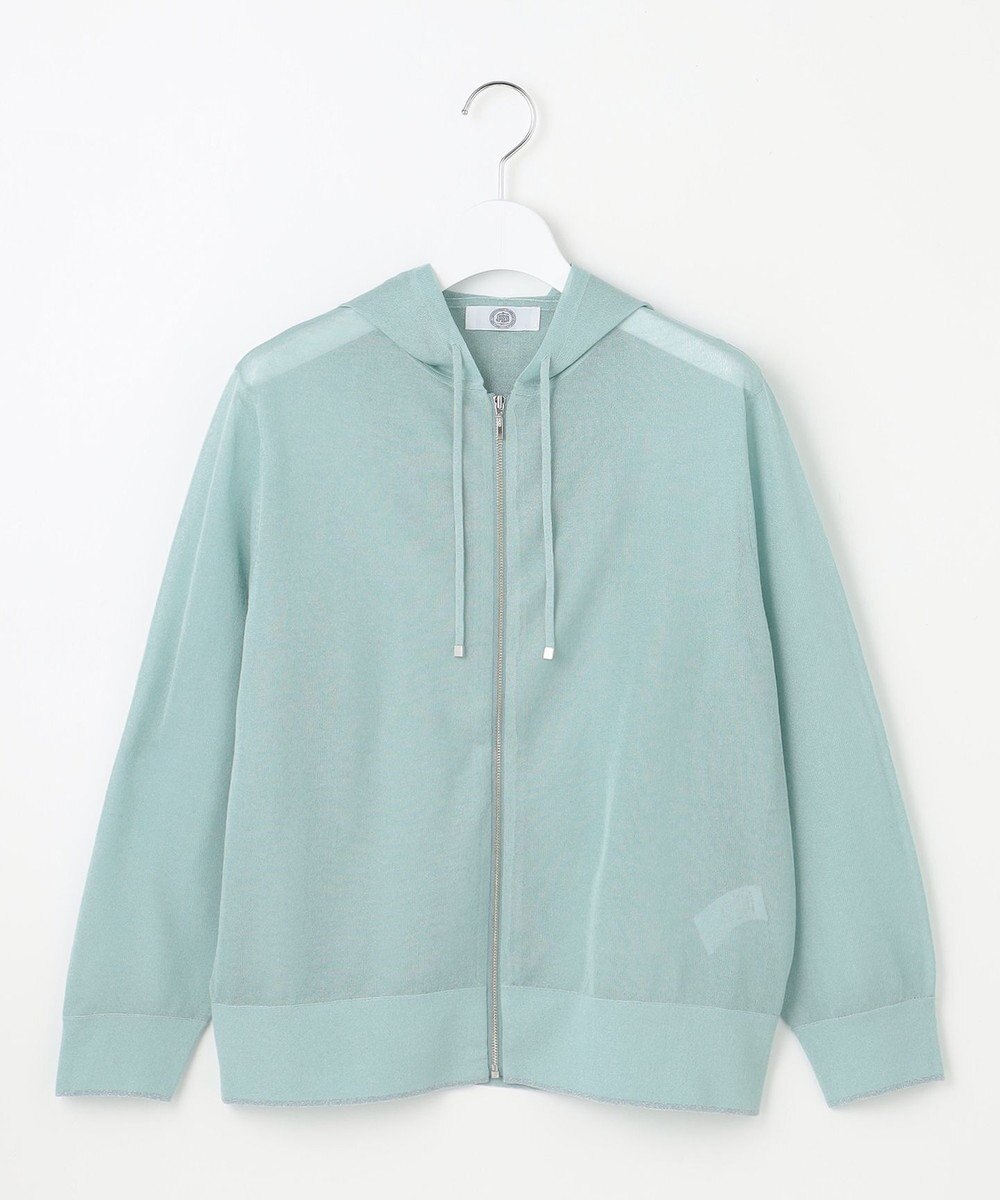 J.PRESS LADIES L 【WEB限定カラーあり・洗える】SHEER LIGHT KNIT ラメ パーカー 