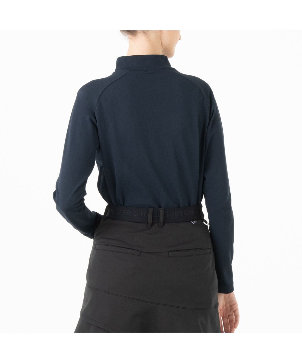 ZERO HALLIBURTON 【雑誌掲載・吸汗速乾・UVケア】 鹿の子 モックネックロングシャツ ZHG-W4A 1b 82872 ゴルフウェア 