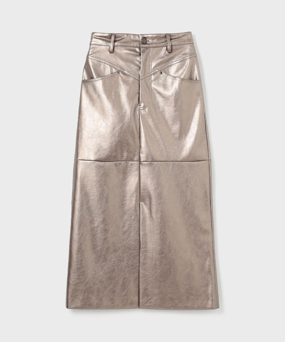 GRACE CONTINENTAL クラッシュレザータイトスカート 