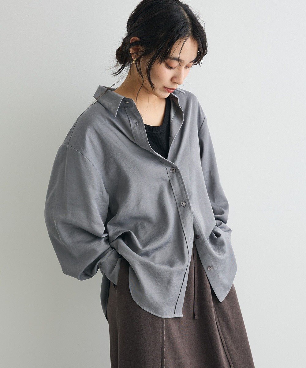 CRAFT STANDARD BOUTIQUE オーバーサイズサテンシャツ 