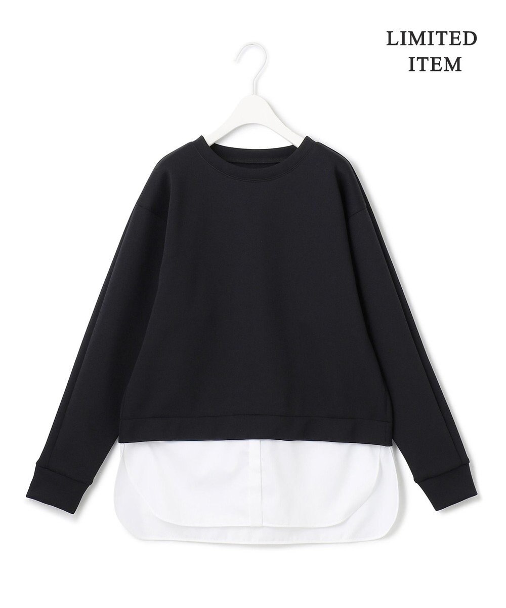 ICB L 【WEB限定・洗える】 ヘヴィダンボール シャツコンビプルオーバー 