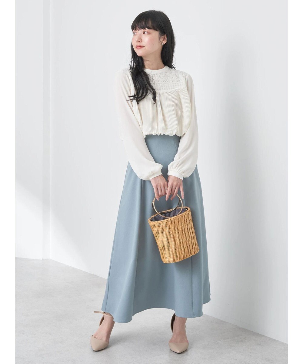 earth music&ecology レースプリーツブラウス 