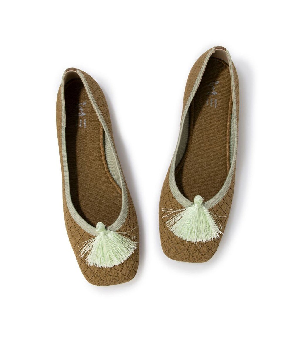 ing <ing>【サステナブル】２WAYスクエアトゥニットパンプス 