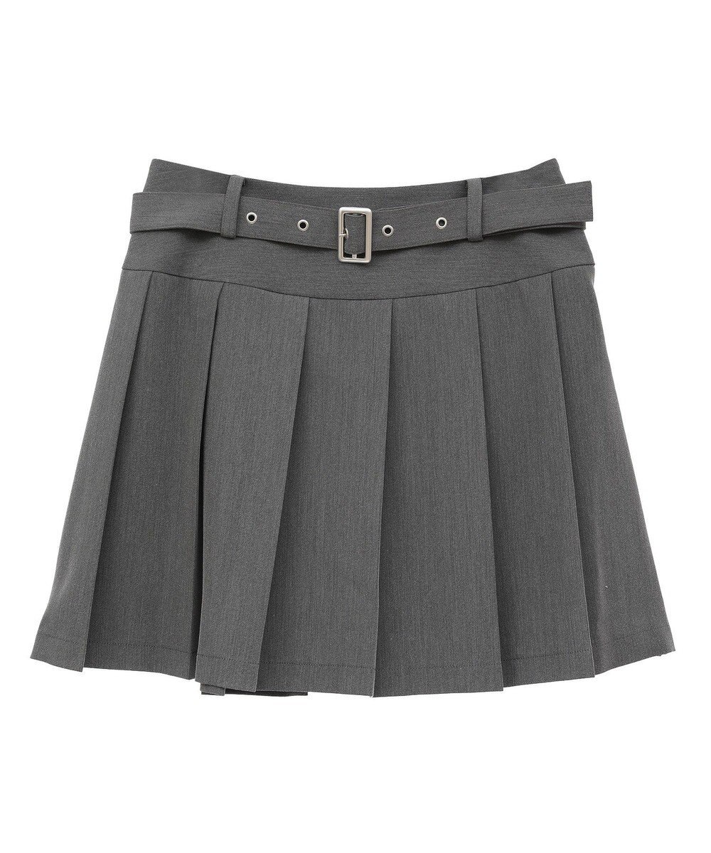 earth music&ecology ベルト付きプリーツミニスカート 