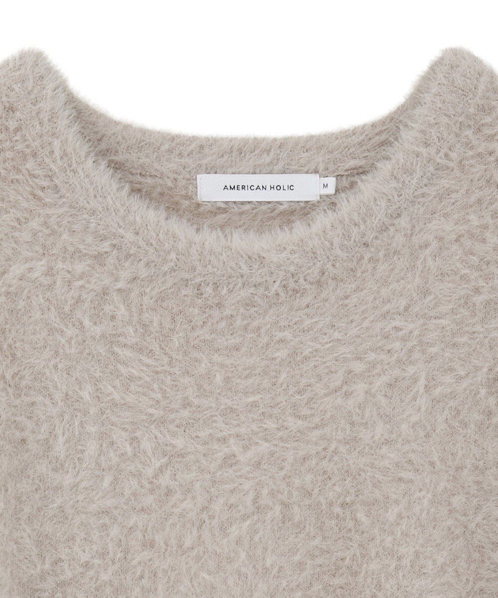 AMERICAN HOLIC フェザー半袖ニットプルオーバー 
