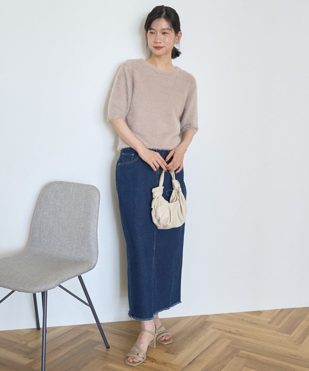 AMERICAN HOLIC フェザー半袖ニットプルオーバー 