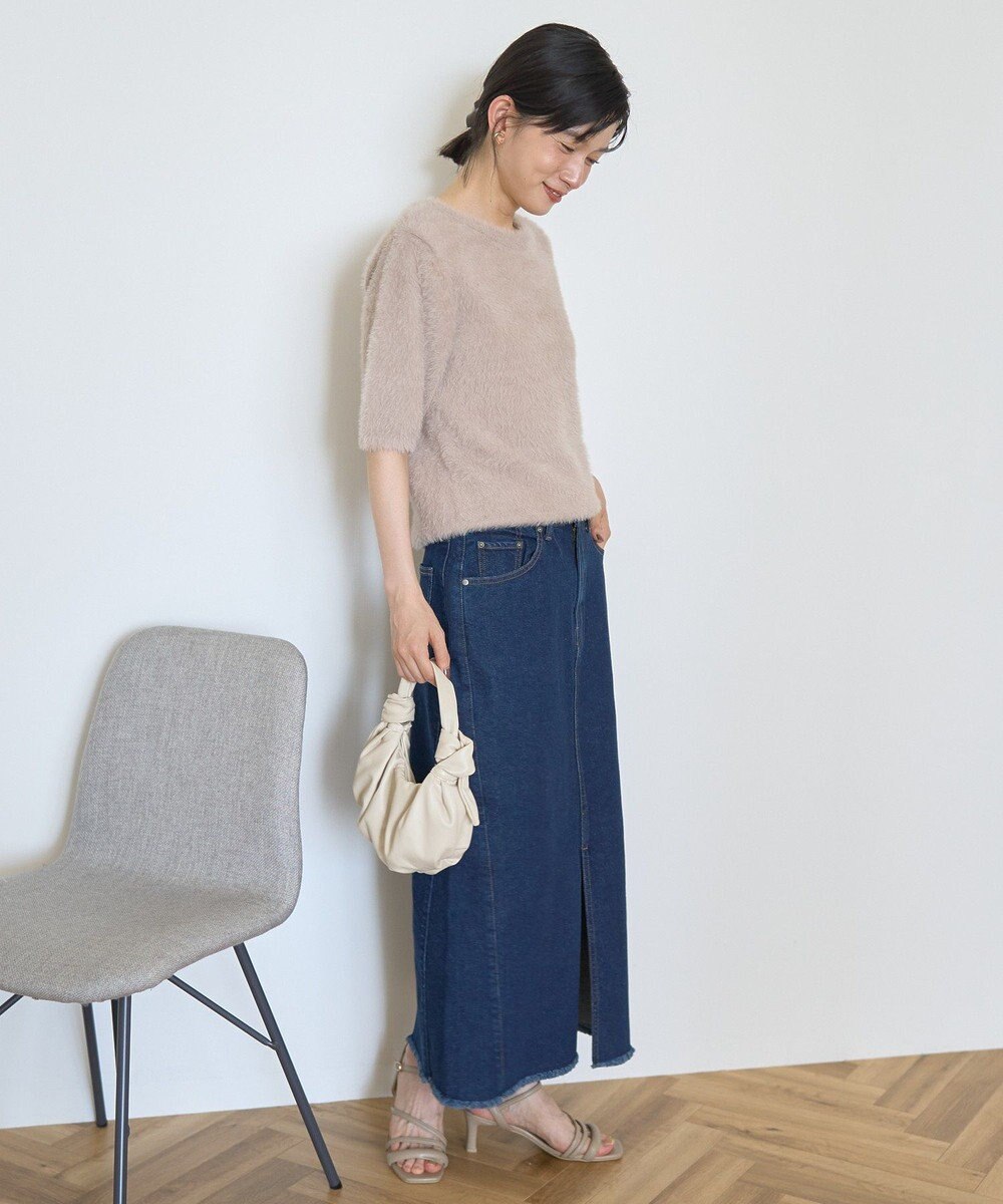 AMERICAN HOLIC フェザー半袖ニットプルオーバー 