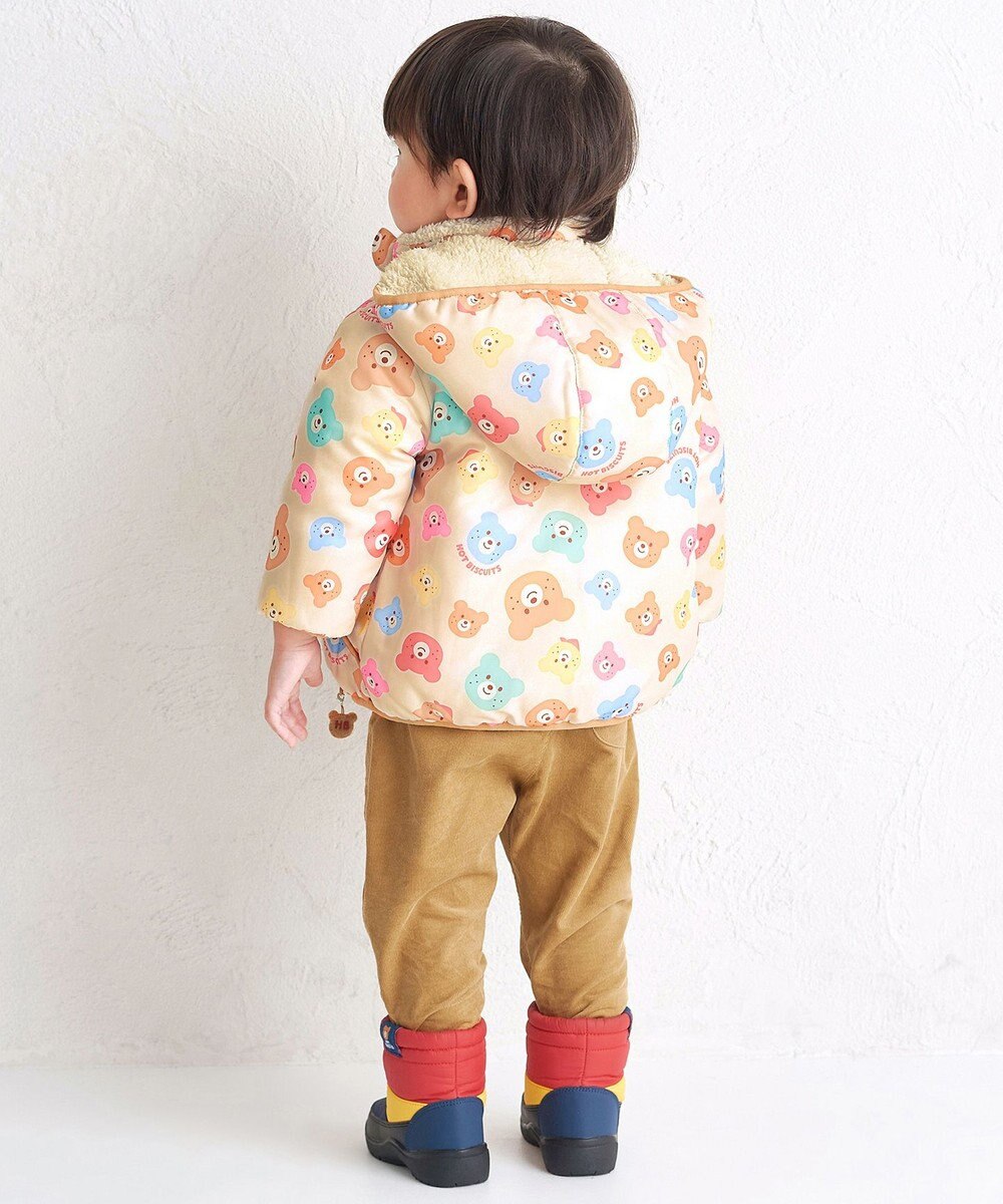 MIKI HOUSE HOT BISCUITS 【80-120cm】 カラフルビーンズ 裏ボアフリース リバーシブル総柄ジャンパー 