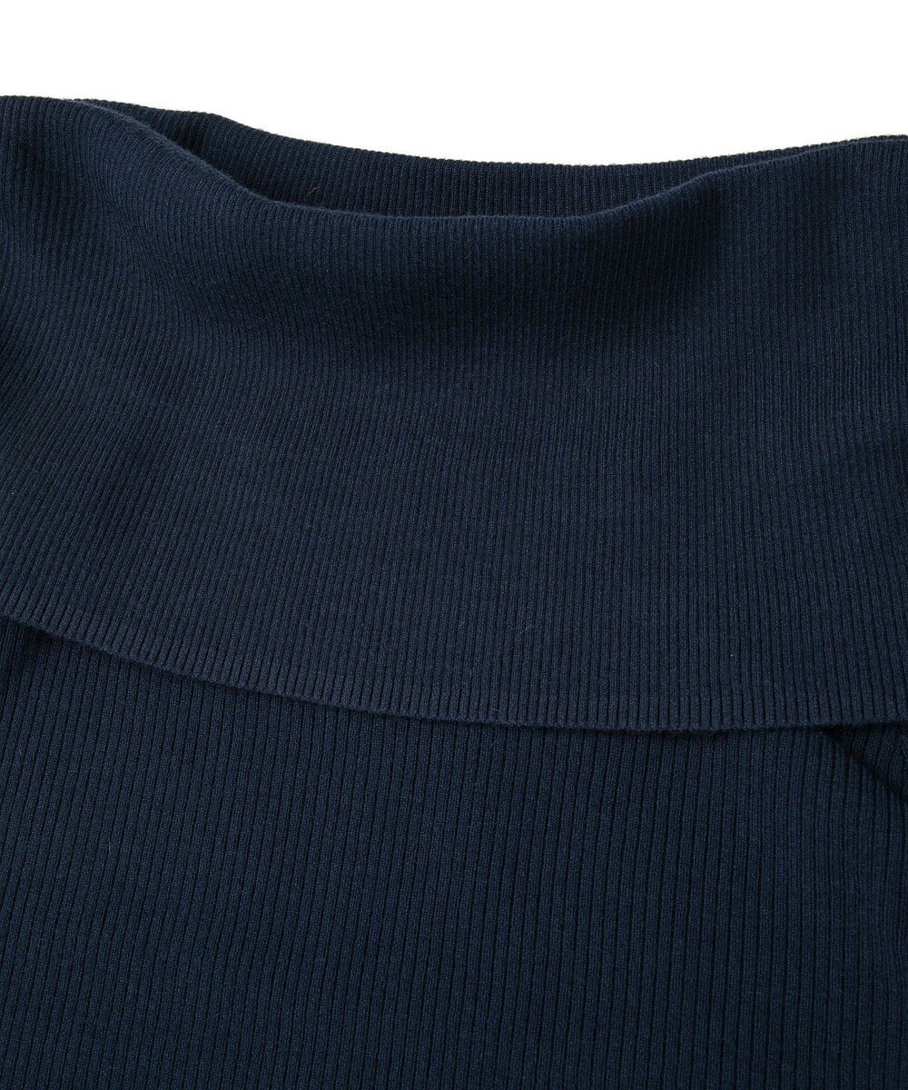 earth music&ecology リボンギャザーオフショルニットプルオーバー 