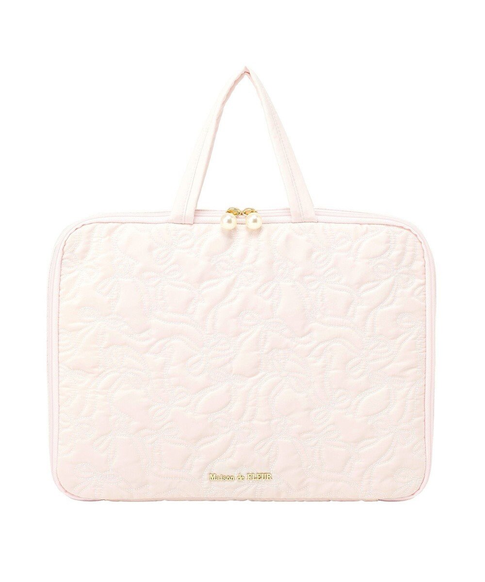 Maison de FLEUR リボン柄キルティングPCケース 