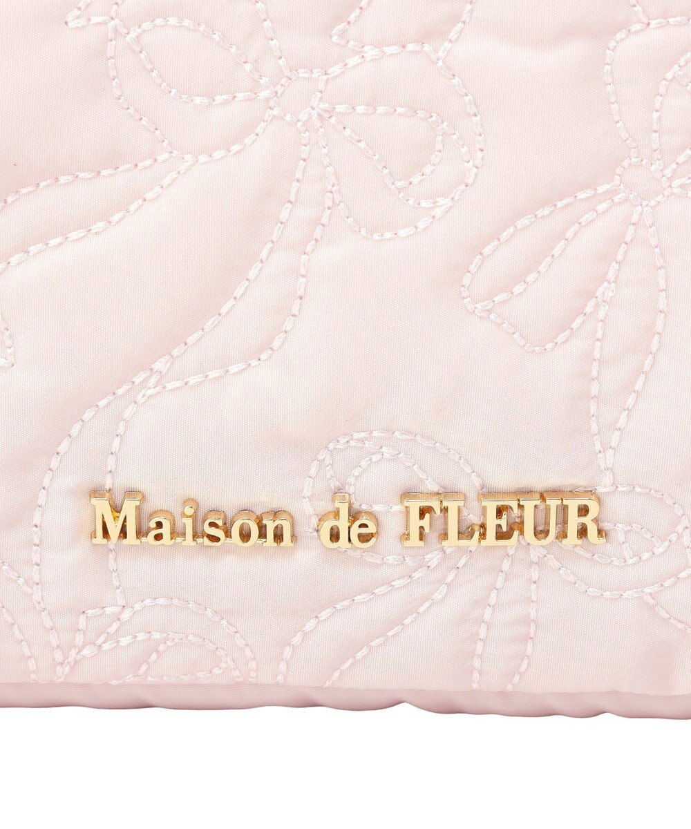 Maison de FLEUR リボン柄キルティングPCケース 