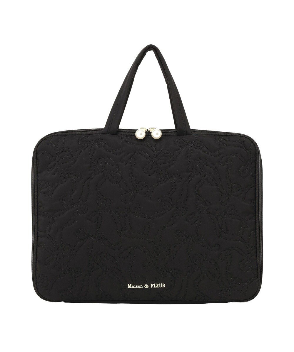 Maison de FLEUR リボン柄キルティングPCケース 
