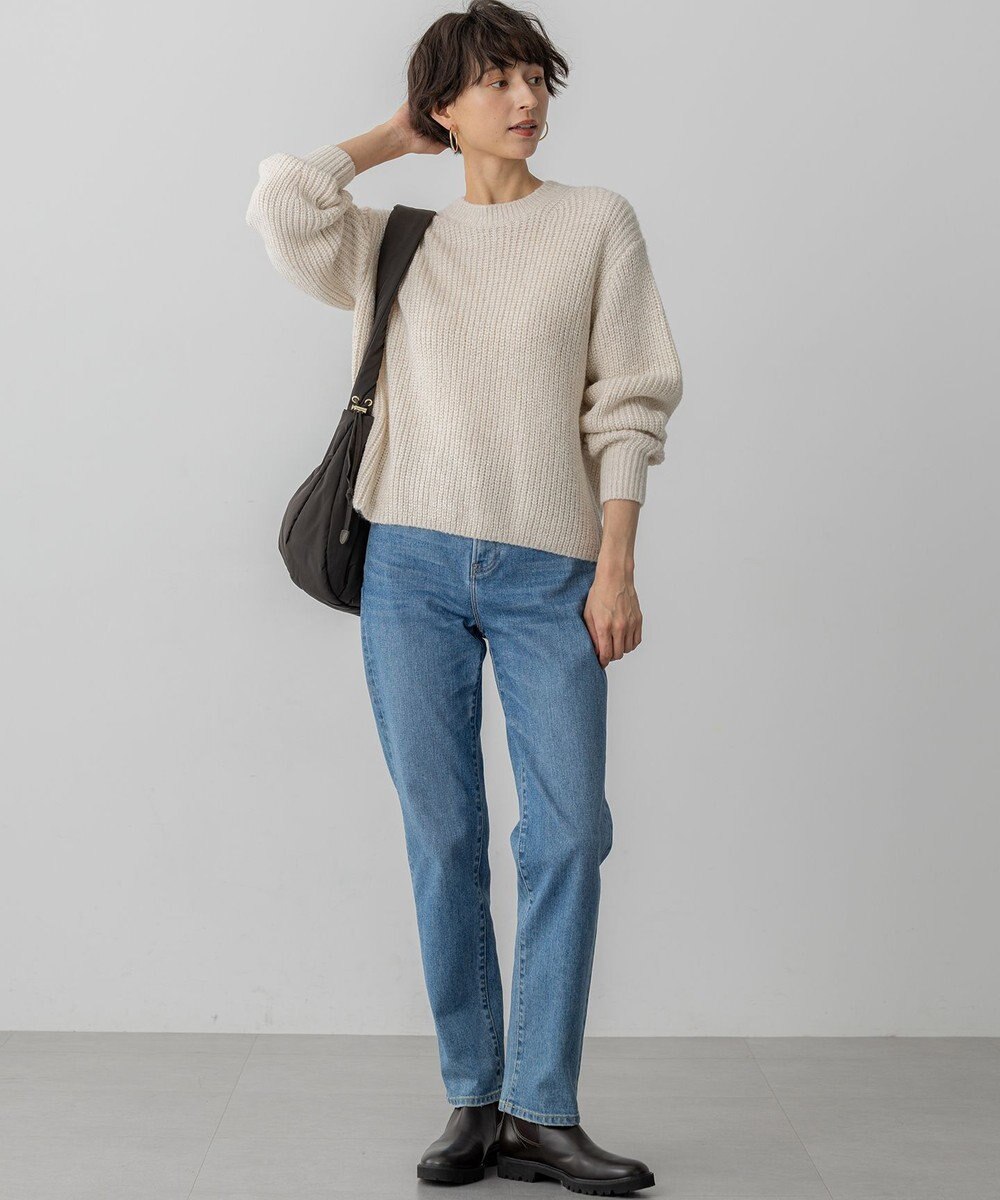 23区 L 【洗える】スパンコールバルキー クロップド ニット 