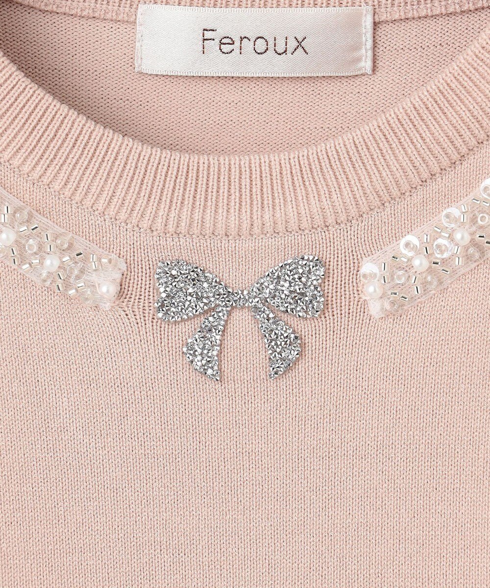 Feroux ビジューネックレスニット 