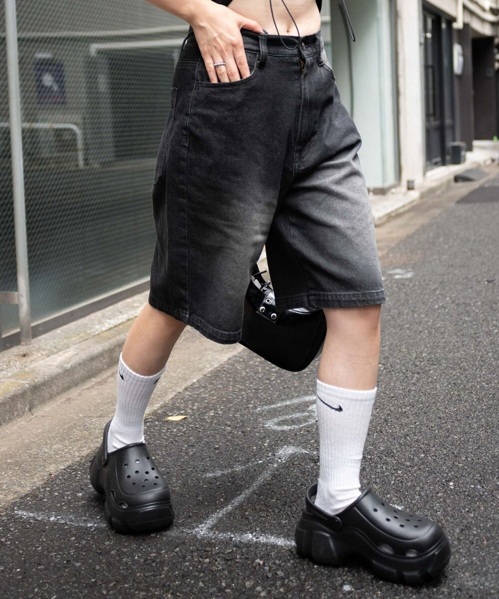 WEGO 【新色追加】ヴィンテージウォッシュデニムハーフパンツ 