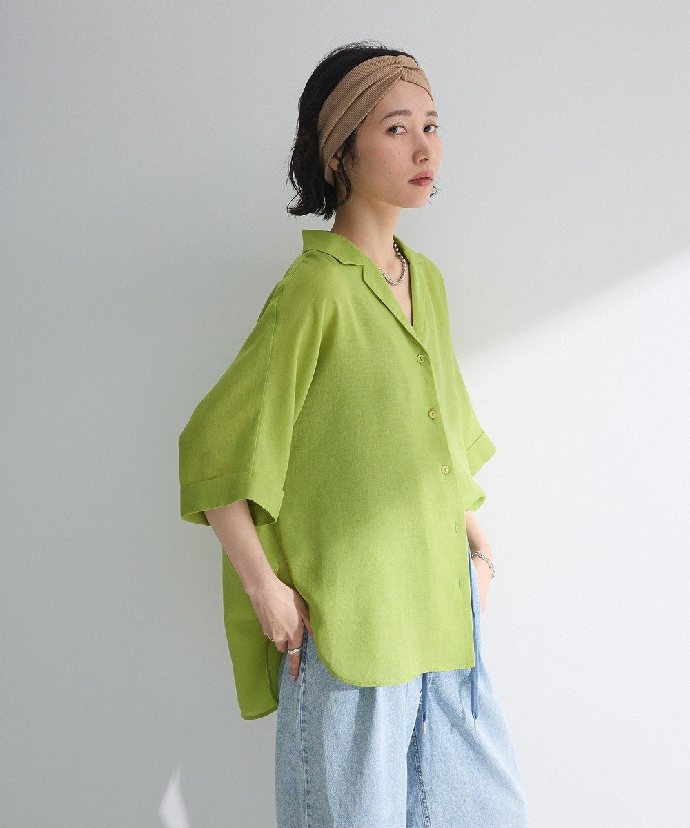 Green Parks 開襟シアージャケット風シャツ 