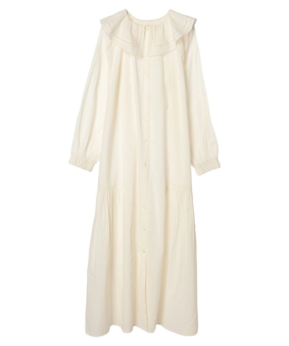 CRAFT STANDARD BOUTIQUE インド綿フリル衿ワンピース 