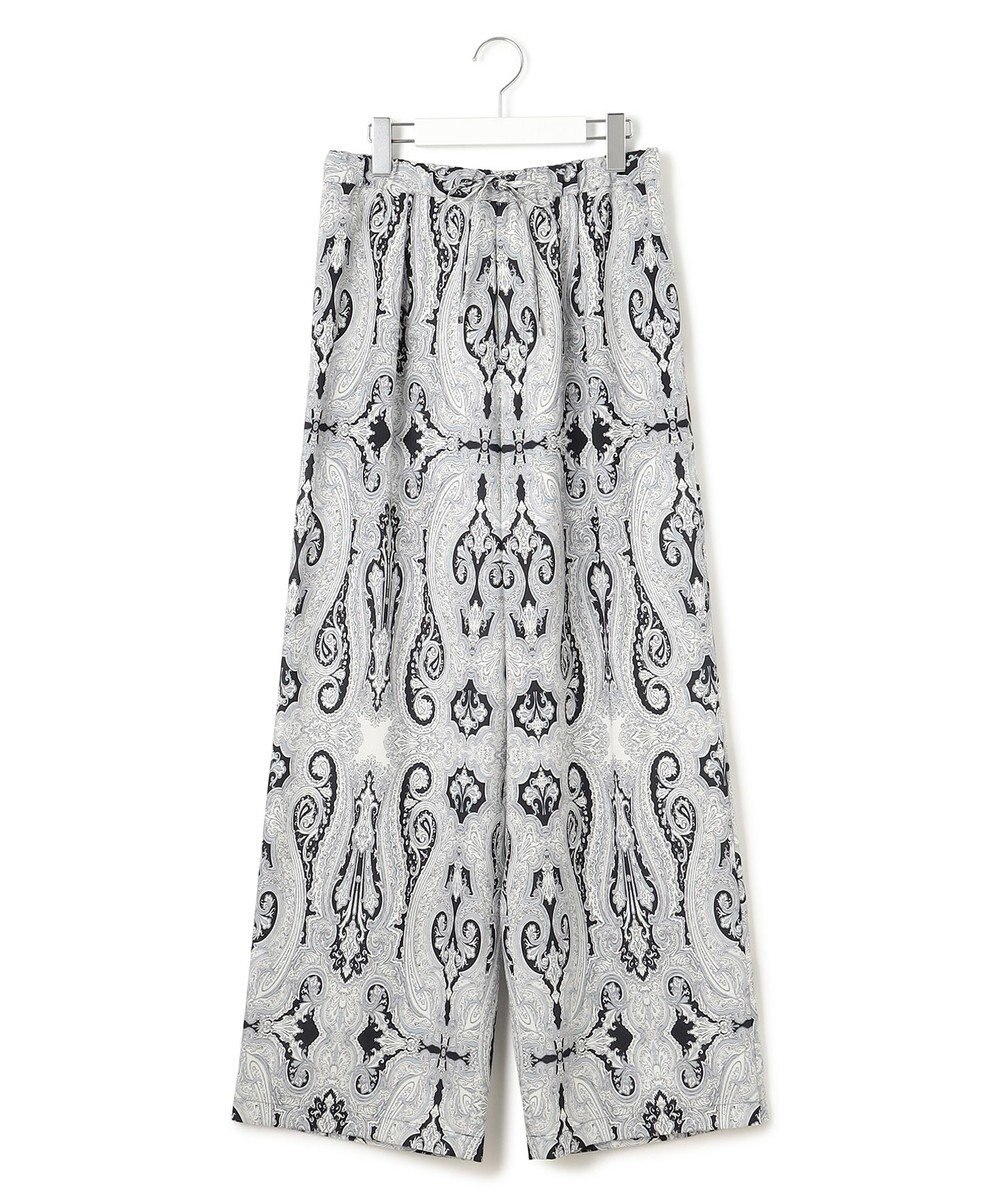 23区 【洗える】Rattiドローイングペイズリープリント ワイド パンツ 