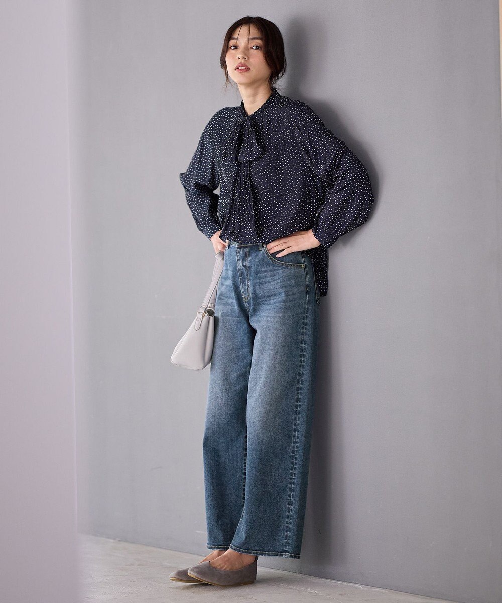 ANY L 【洗濯機可/ウエストゴム/ストレッチ】ワイドデニムパンツ 