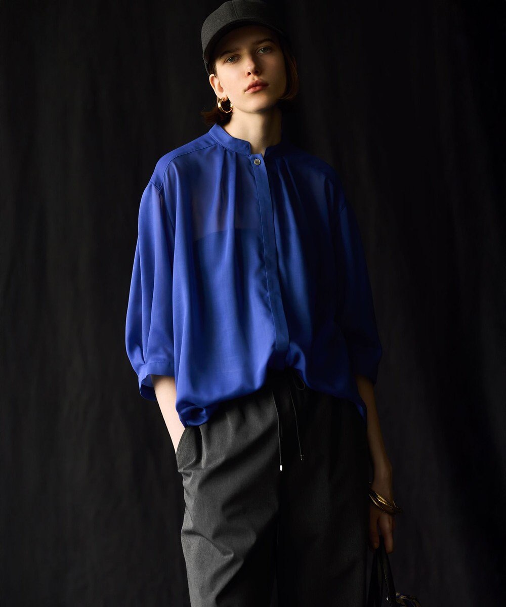 23区 S 【洗える】シアービエラ タックデザイン ブラウス 