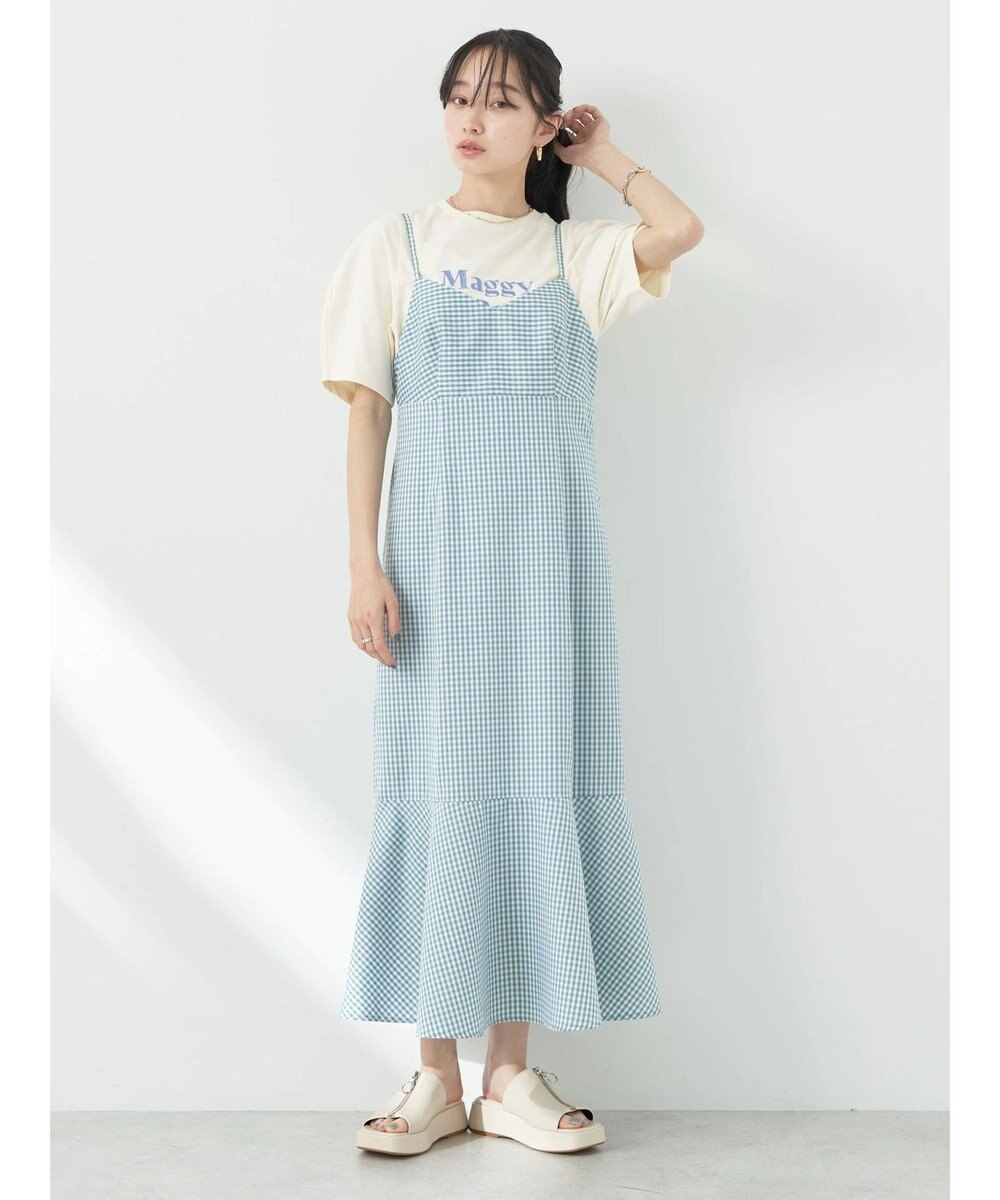 earth music&ecology フォルムスリーブ刺繍ロゴＴＥＥ 