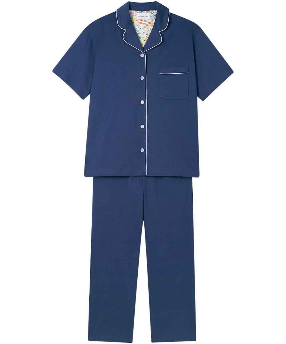 une nana cool 【綿100%】60/2 やわらか天竺 半袖開襟パジャマ MADE WITH LIBERTY FABRIC 