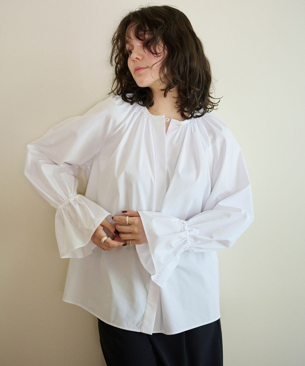 #Newans 【洗濯機可】フルギャザーブラウス 