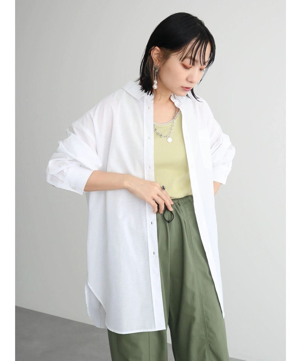 Green Parks 綿麻混オーバーサイズシャツチュニック 