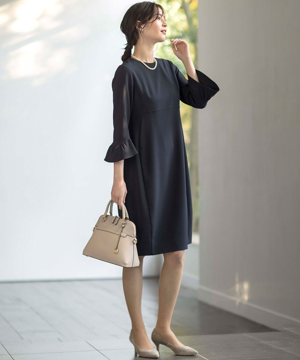 組曲 【KUMIKYOKU NAVY】コンフォータブルドレープフリル ワンピース 
