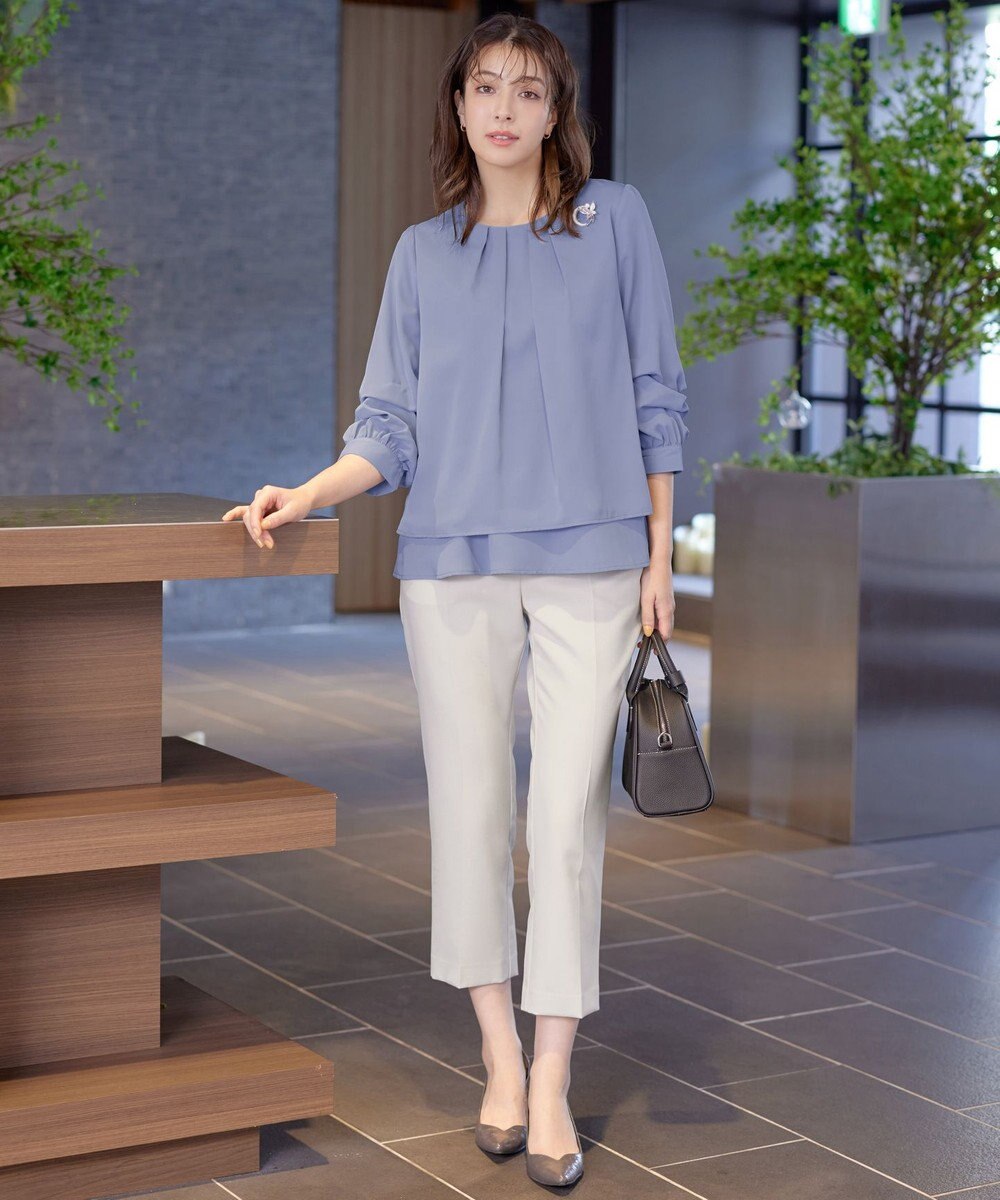 Tiaclasse 【新色追加・洗える】つまみタック袖レイヤードブラウス 