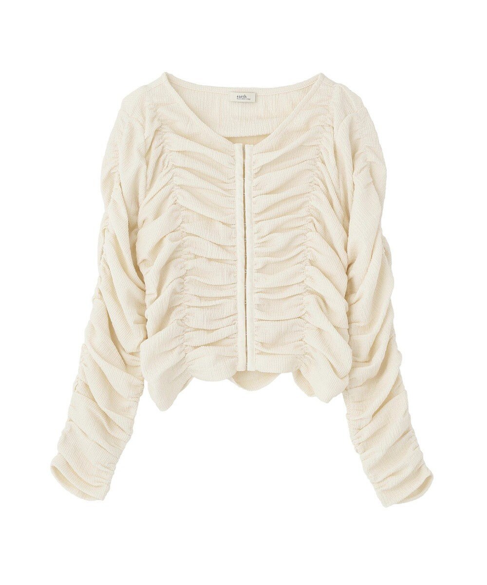 earth music&ecology フロントホックシャーリングトップス 